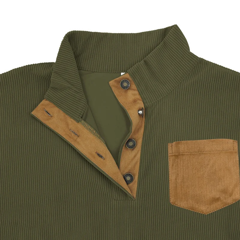 Title 2, Patch pocket corduroy jacket with stand collar,...