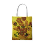 Bolsa de lona de girassol Arte criativa Autorretrato Bolsa de ombro Bolsa de mão personalizada. Leve sua arte com você, expresse-se! — foto 14