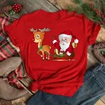 Blusa de Natal Plus Size com desenho de Papai Noel, gola redonda e letras fashion – Conforto e estilo festivo para você — foto 10