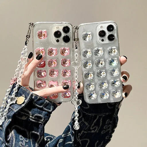 Title 2, Epoxy Crystal Cat Shaped Phone Case – Stylish a...