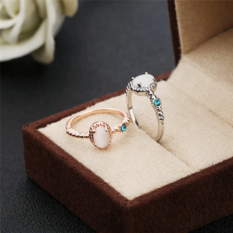 Title 4, Anello con diamante e pietra di luna, per unel...