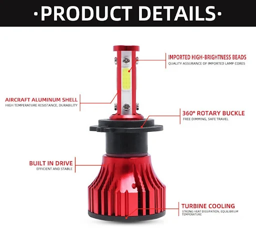Title 3, X15 Car Led Headlight 9005 All Sides Luminous F...