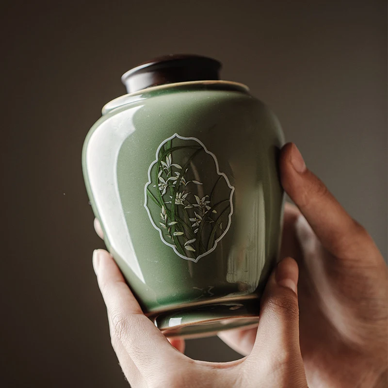 Longquan Celadon Hand-painted Window Landan Autumn Tea Pot, savor your tea. Experience elegance and artistry with this b — photo 9