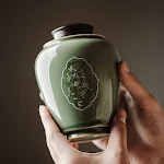 Longquan Celadon Hand-painted Window Landan Autumn Tea Pot, savor your tea. Experience elegance and artistry with this b — photo 9