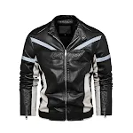 Reflective Strips Fashion Plus Velvet Youth Leather Motorcycle Jacket. Stay safe and stylish on your motorcycle. — photo 2