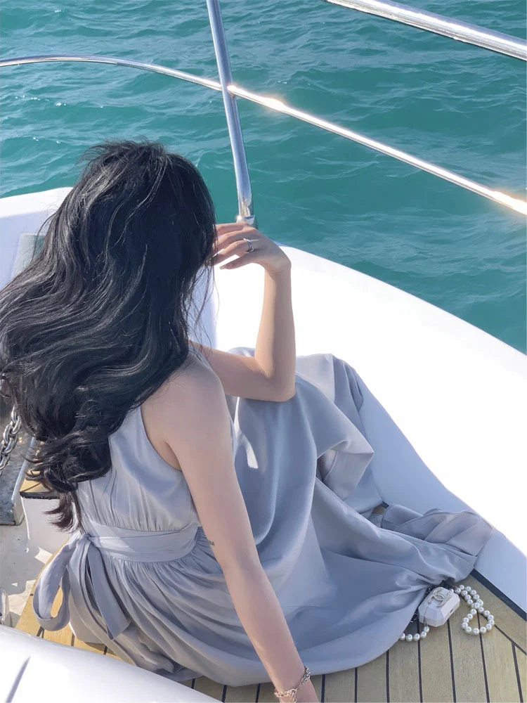 Title 10, Half Turtleneck Cuprammonuium Silk Dress Seasid...