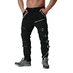 Men's metal decoration oversized casual trousers, offering a relaxed fit and comfortable style for everyday wear and eff — photo 11