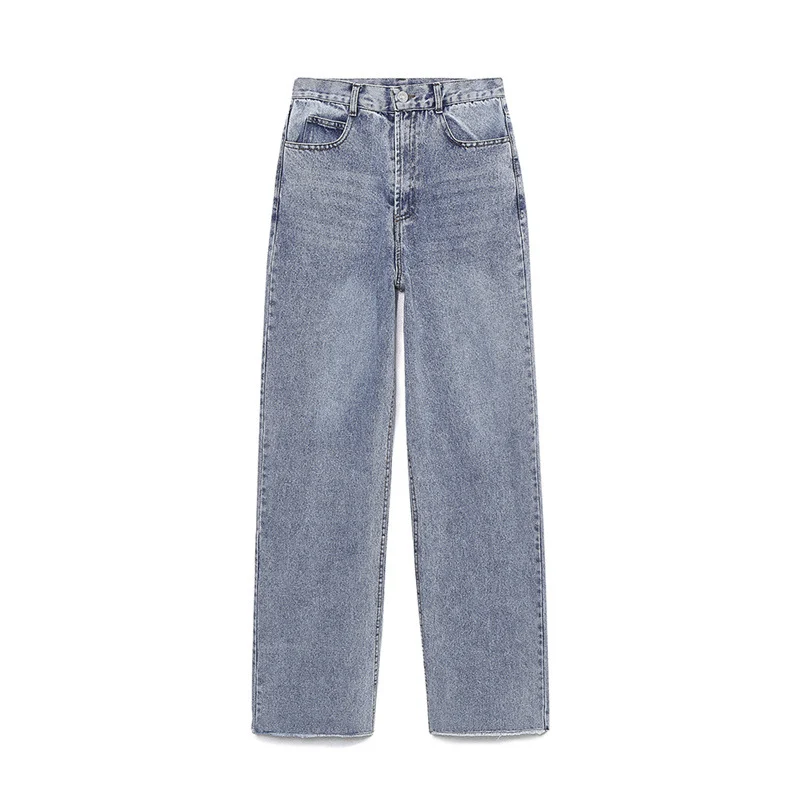 Dames jeans herfst Nieuwe dameskleding Wide leg jeans Comfortabele en stijlvolle broeken voor een trendy look en een perfecte pasvorm — foto 5