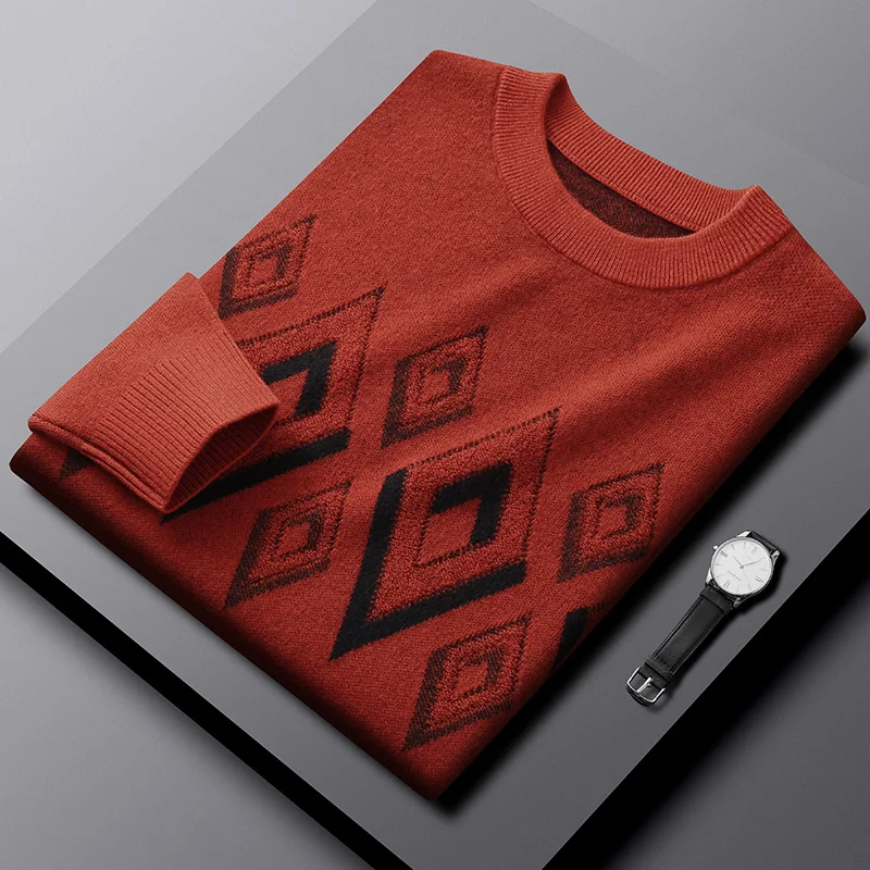 Title 5, Mens Jacquard Turtleneck Sweater