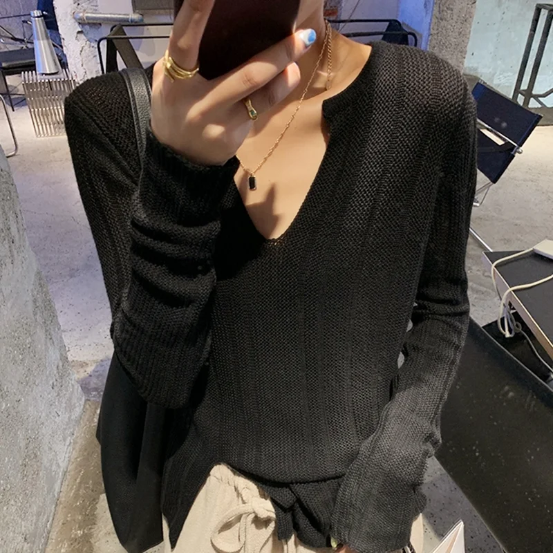 Title 3, Senior Sense Gentle Top V-neck Pit Strip Sweate...