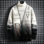 Men's Gradient Mink Fleece Turtleneck Sweater. A warm, soft and stylish sweater for men, perfect for winter, offering co — photo 1