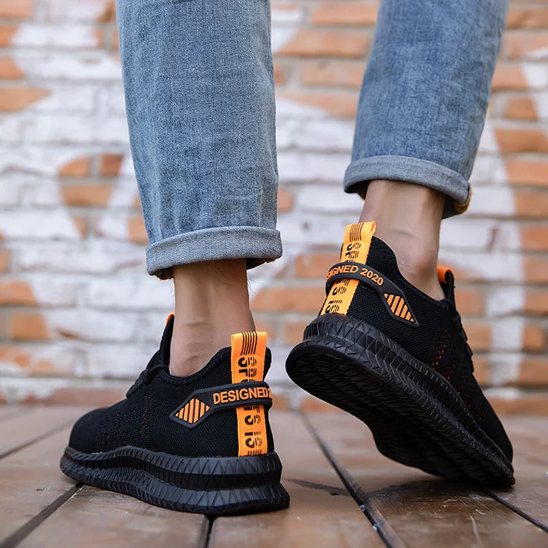 Men's Breathable Work Safety Shoes Steel Toe, Anti-Puncture Sneakers Air Cushion Indestructible Comfortable Work Shoes. — photo 5
