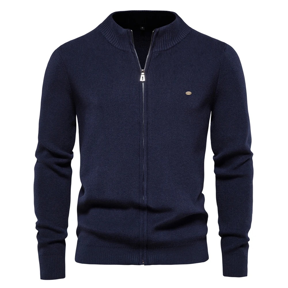 Men's Zipper Solid Color Sweater, offering comfort and style for everyday wear. A versatile and warm essential for your — photo 2