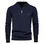 Men's Zipper Solid Color Sweater, offering comfort and style for everyday wear. A versatile and warm essential for your — photo 2