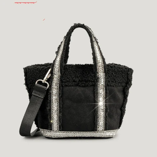 Title 6, Borsa a secchiello in lana autunno inverno da d...