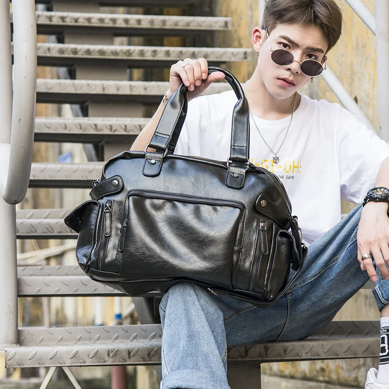 Bolsa de mão casual masculina, cor sólida, perfeita para viagens. Leve o essencial com estilo e praticidade, ideal para suas aventuras. — foto 2
