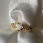 Anel de moda feminino com opala e zircônia Joia deslumbrante para mulheres Elegância e brilho em cada detalhe Design sofisticado. — foto 3
