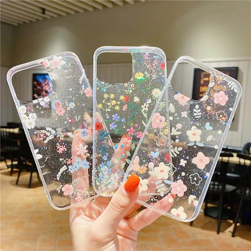 Title 1, Small Floral Glitter Epoxy Phone Case, offering...