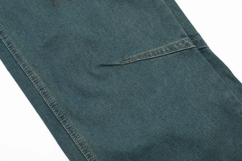 Heren jeans met rechte pijpen, contrastkleurige inkjet en gaten, een stijlvolle en comfortabele broek voor dagelijks gebruik. — foto 14