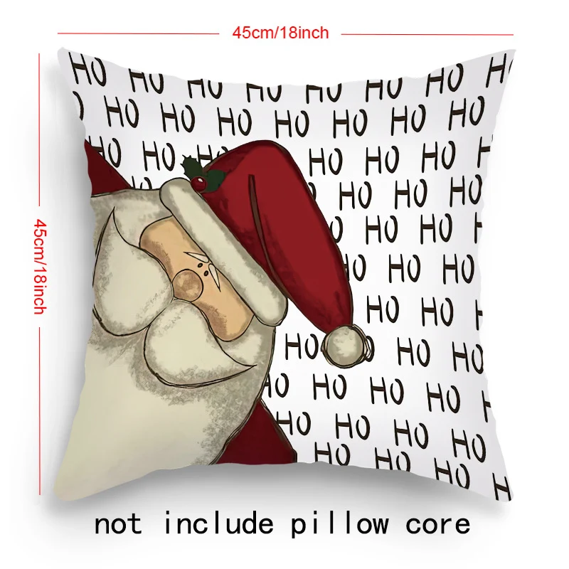 Capa de almofada decorativa com Papai Noel e alce de desenho animado, enfeite de Natal para sofá, ideal para decoração festiva. — foto 22