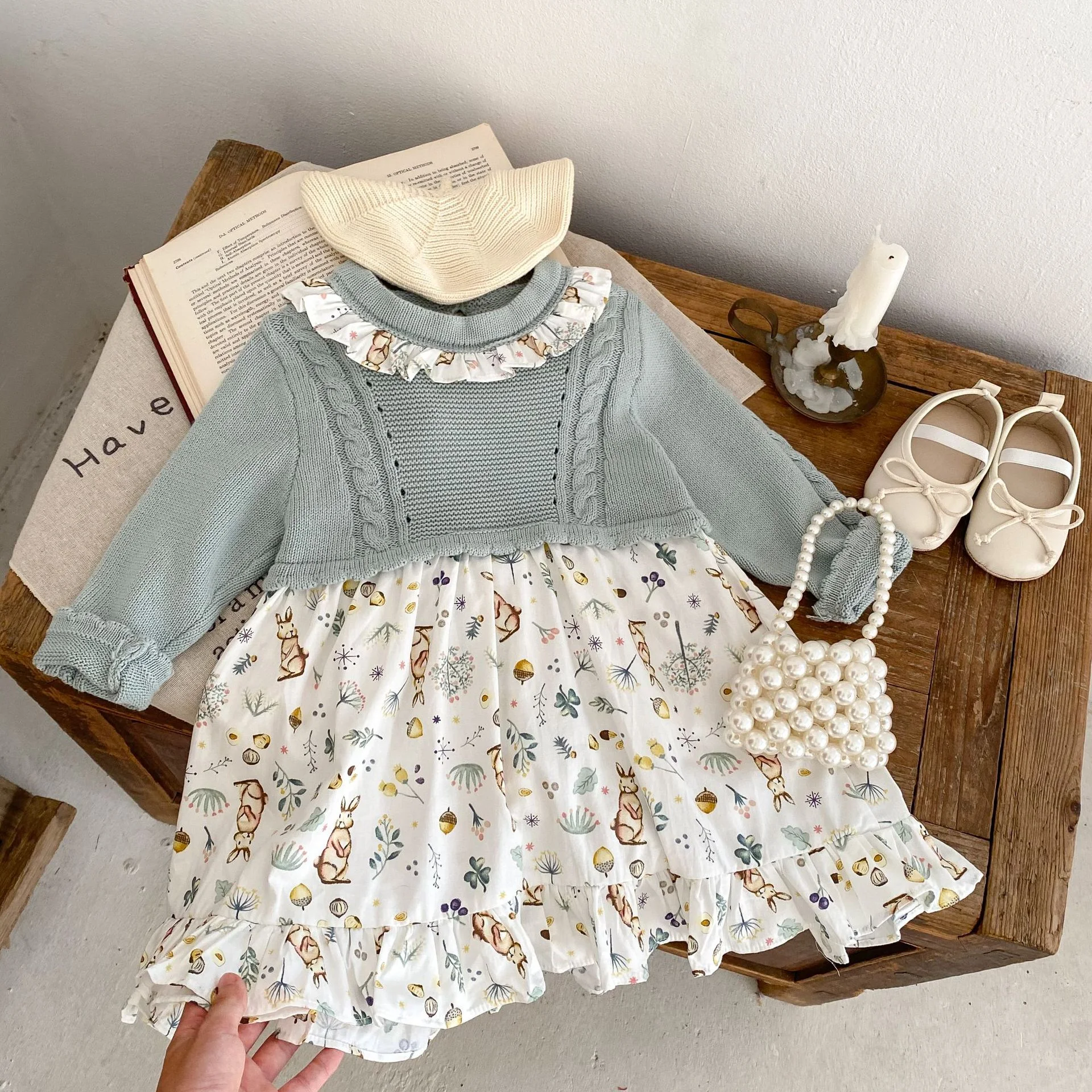 Baby meisjes gebreide jumpsuit met stiksel print Lange mouwen Ideaal voor comfort en stijl voor je kleine meid Zacht en schattig Perfect voor dagelijks gebruik — foto 17