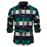 Men's Fashion Plaid Long Sleeve Shirt Top, a stylish and comfortable shirt, perfect for casual wear, versatile and suita — photo 2