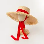 Hand-Knitted Raffia Straw Hat With Frayed Edge — photo 2