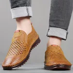 Heren casual schoenen met ronde neus, van rundleer met perforaties, comfortabel en ademend voor dagelijks gebruik. — foto 6