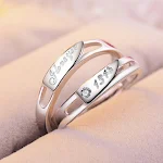 Anel de Casal Aberto Feminino, Joia de Mão Europeia e Americana, Ajustável e Elegante, Perfeito para Presentear — foto 39