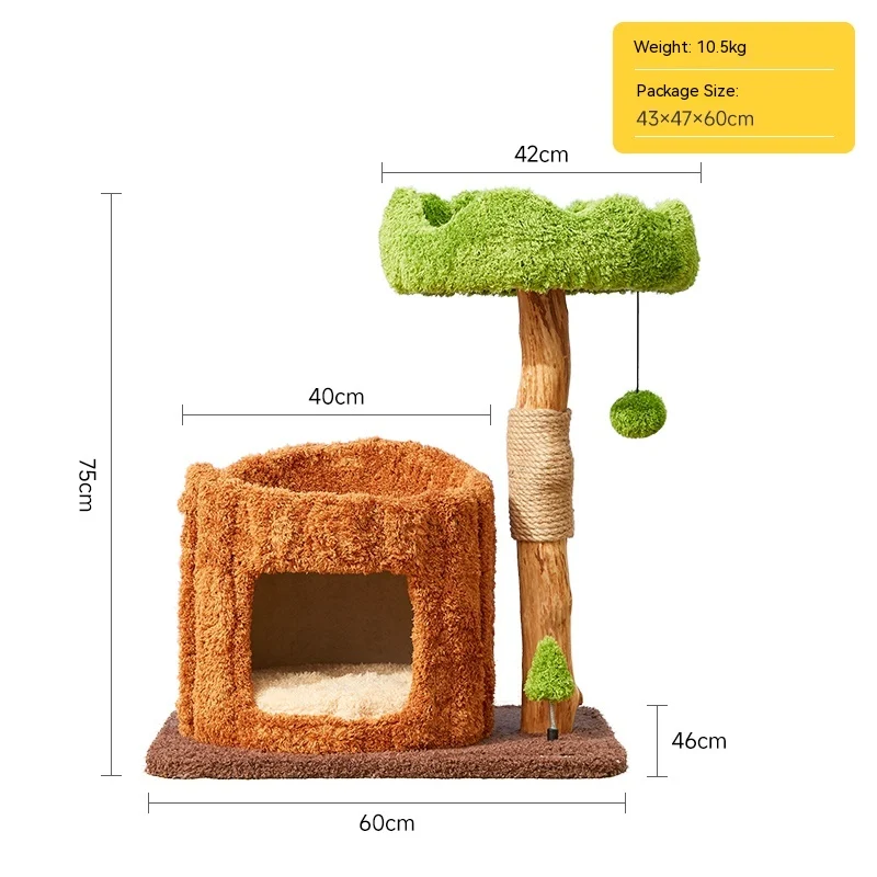 Title 1, Solid wood cat climbing frame integrated with s...