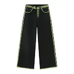 Hand Painted Graffiti Color Contrast Patchwork Line Jeans. Stand out with these unique, artistic jeans. Express your ind — photo 11