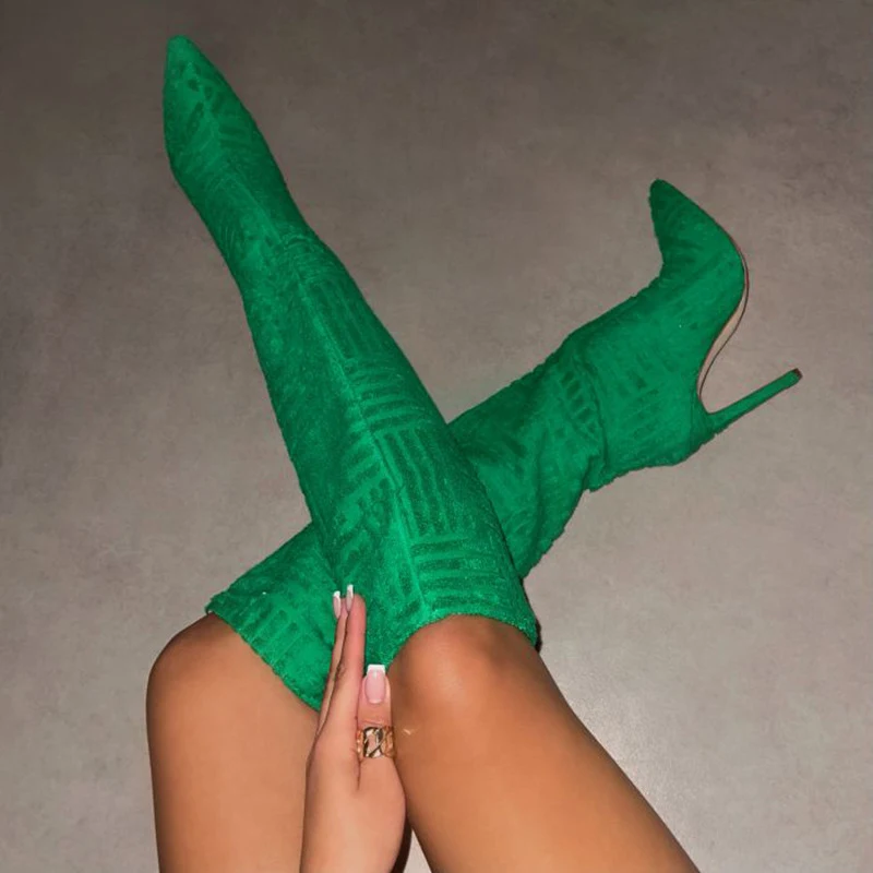 Title 4, Green, Rose, and Red High Tube Boots. Elevate y...