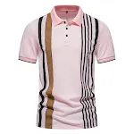 Gestreepte herenoverhemd met korte mouwen en reverskraag in grote maten. Perfect voor een casual en stijlvolle zomerlook. — foto 4