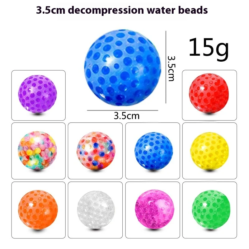 Bola de Gel com Miçangas de Água 35cm TPR Macia para apertar. Brinquedo antiestresse que alivia a tensão e promove relaxamento, perfeito para todas as idades. — foto 2