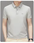 Heren Casual T-shirt Effen Kleur Dun Ademend Revers Korte Mouw Stijlvol en Comfortabel voor Dagelijks Gebruik — foto 15