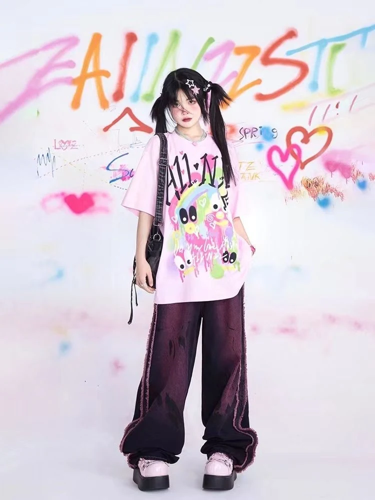 Graffiti Printing Street Hip-hop Creative Women's T-shirt — photo 1