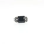 Anel Quadrado de Aço Titânio com Strass Roxos, Durabilidade e Estilo. Perfeito para Presentear ou Usar Diariamente, Design Moderno. — foto 4