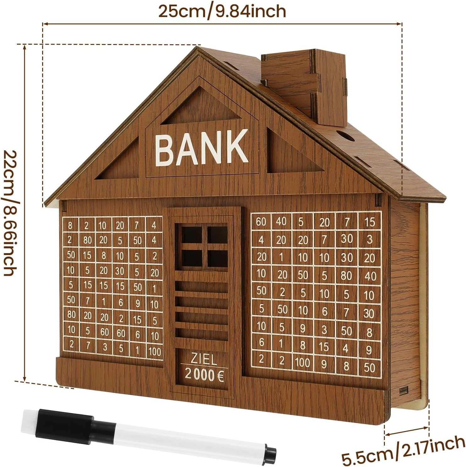 Simple House Coin Bank Wooden Craftwork Ornament. A charming way to save coins, perfect for home decoration and a though — photo 1