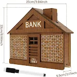 Simple House Coin Bank Wooden Craftwork Ornament. A charming way to save coins, perfect for home decoration and a though — photo 1