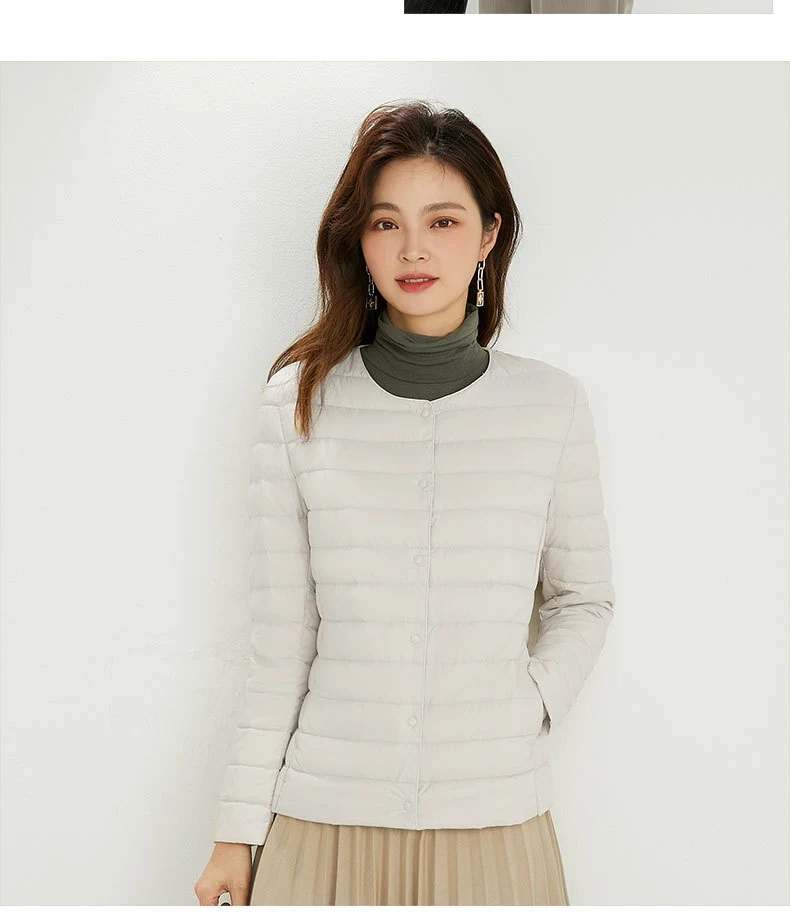 90% Velvet Female Liner Lightweight Down Jacket, Warm and Comfortable, Perfect for Winter, Stylish Design, Feminine Fit. — photo 5