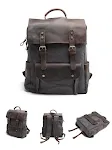 Mochila vintage de lona para o dia a dia. Durável, espaçosa e com design retrô. Perfeita para livros, laptop e outros itens. — foto 6