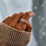 Anel Infinito de Prata Esterlina S925 Dupla Camada com Design Denso de Prego Sofisticação Infinita para um Estilo Único e Elegante — foto 8