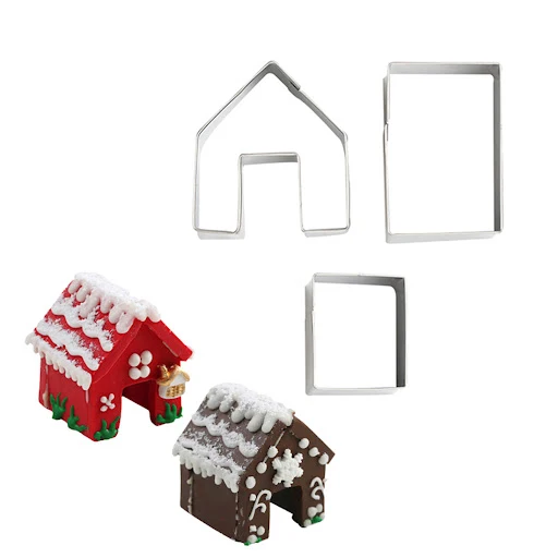 Title 7, Christmas Mini House Stainless Steel Mould Bake...