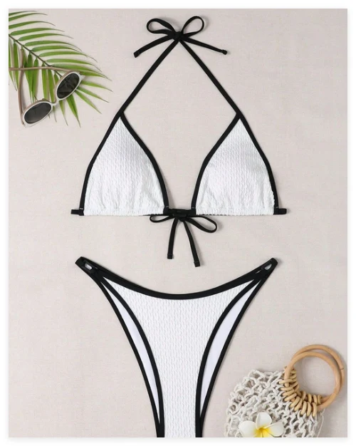 Title 4, Covered Lace-up White Split Swimsuit for covera...