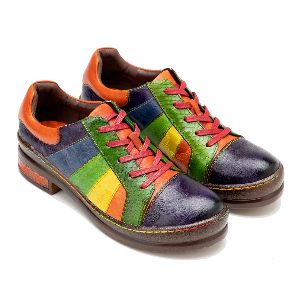 Damen-Schuhe aus Leder mit handgeriebenen Farbnähten, federleicht, atmungsaktiv und perfekt für Frühling und Sommer. — foto 4