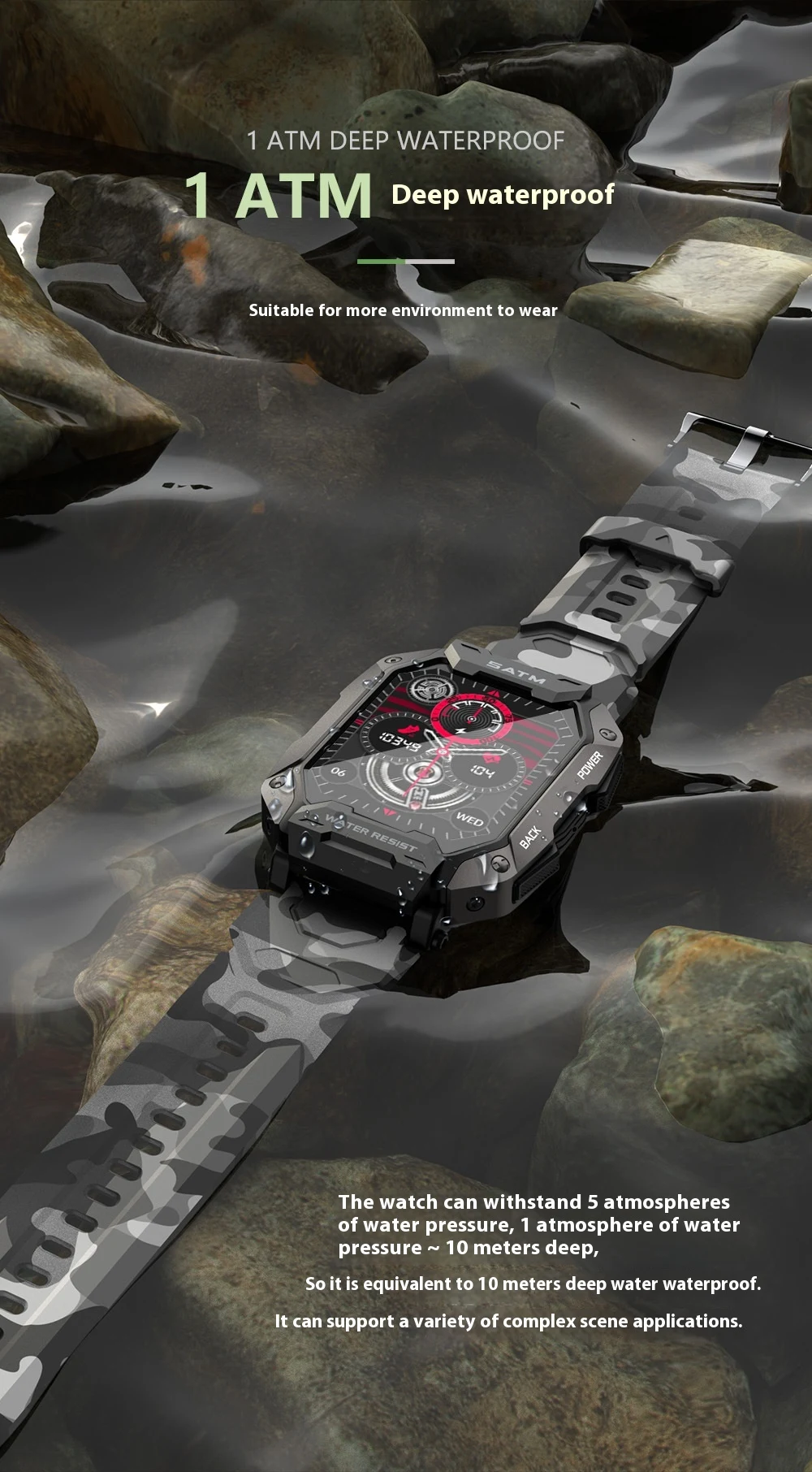 Title 2, Smart Watch with Bluetooth Calling and 1ATM Wat...