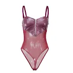 Women's Sexy See-Through PU Leather Mesh Stitching Suspender Jumpsuit, perfect for a bold and stylish look, enhancing yo — photo 4
