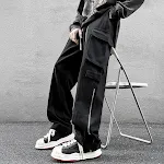 Pantaloni cargo americani dritti da uomo, ampi, taglie forti, casual. Comfort e stile per un look rilassato, perfetti per ogni occasione. — foto 8