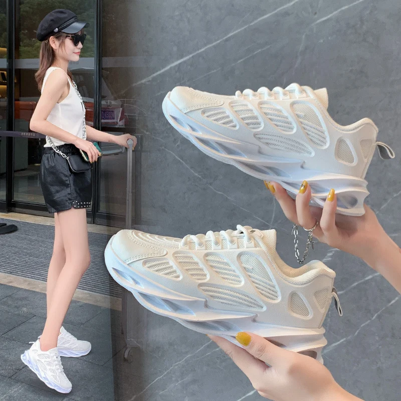 Zapatillas Deportivas Blancas para Mujer Transpirables Zapatos Tide Board para Correr Diseño Moderno Ideales para Running y Actividades Deportivas — foto 6