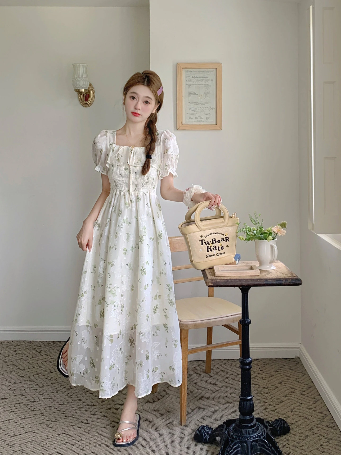 Summer New French Square Collar Plus Size Sweet Dress Women — photo 17